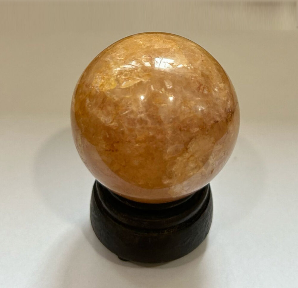 Orange Quartz Ball with Stand
